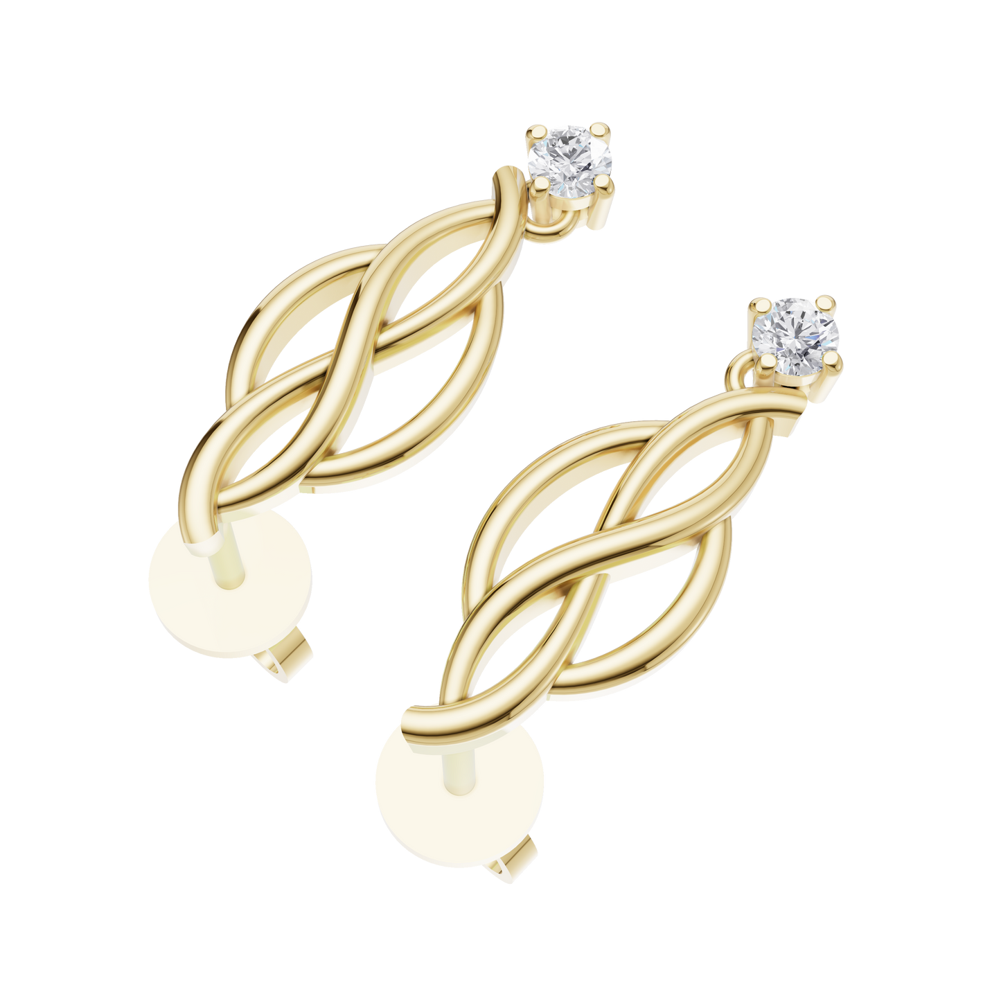 Ethereal Essence Solitaire Diamond Earrings