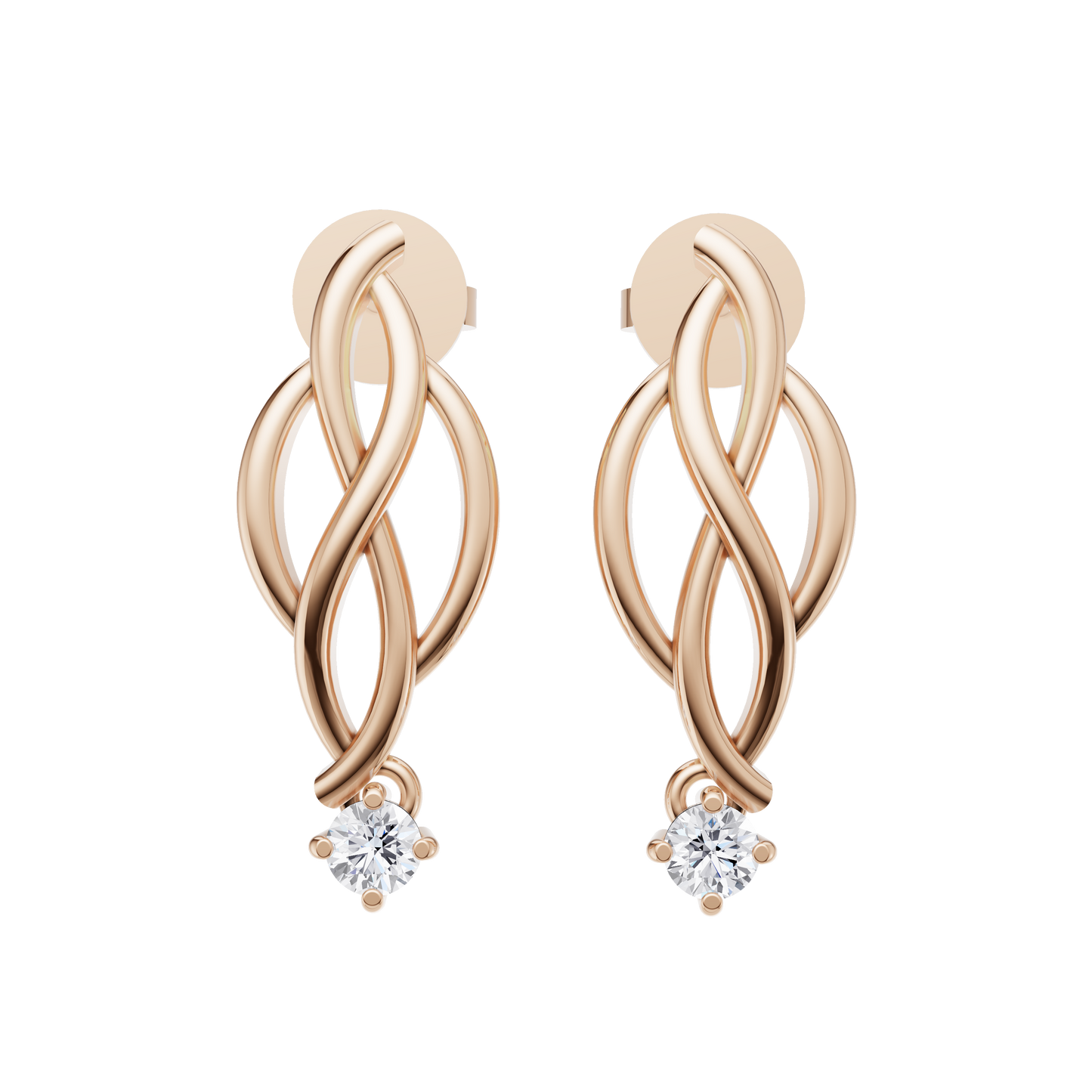 Ethereal Essence Solitaire Diamond Earrings