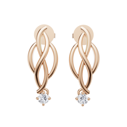 Ethereal Essence Solitaire Diamond Earrings