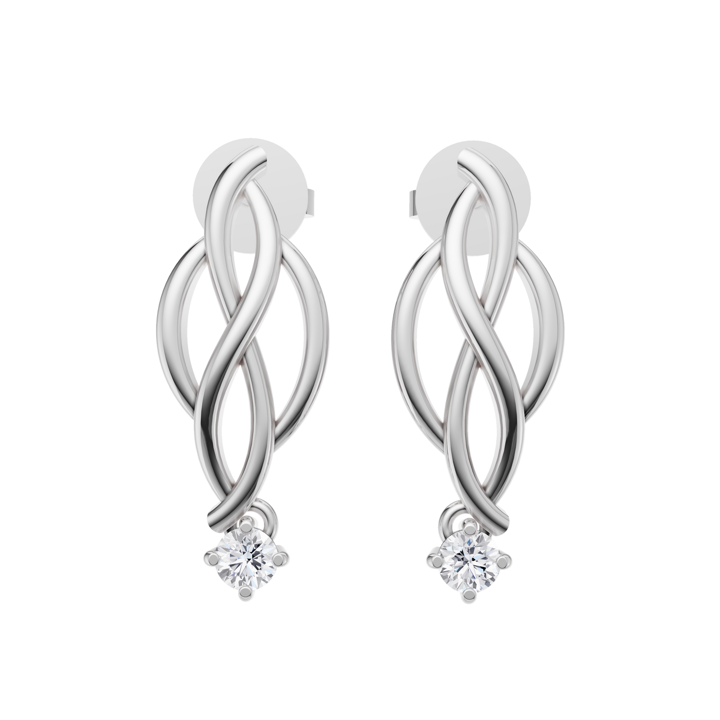 Ethereal Essence Solitaire Diamond Earrings