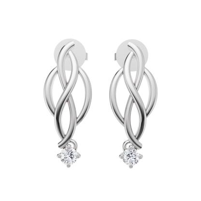 Ethereal Essence Solitaire Diamond Earrings