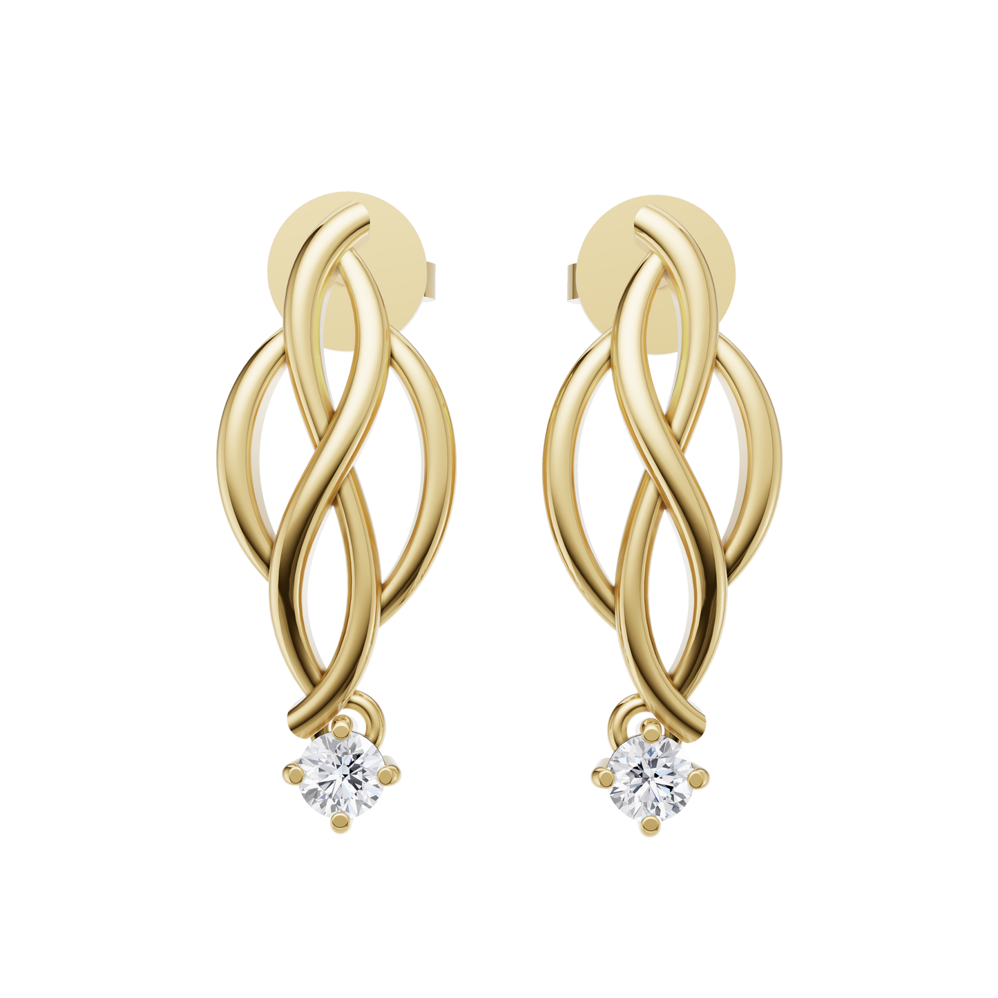 Ethereal Essence Solitaire Diamond Earrings
