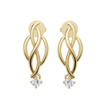 Ethereal Essence Solitaire Diamond Earrings