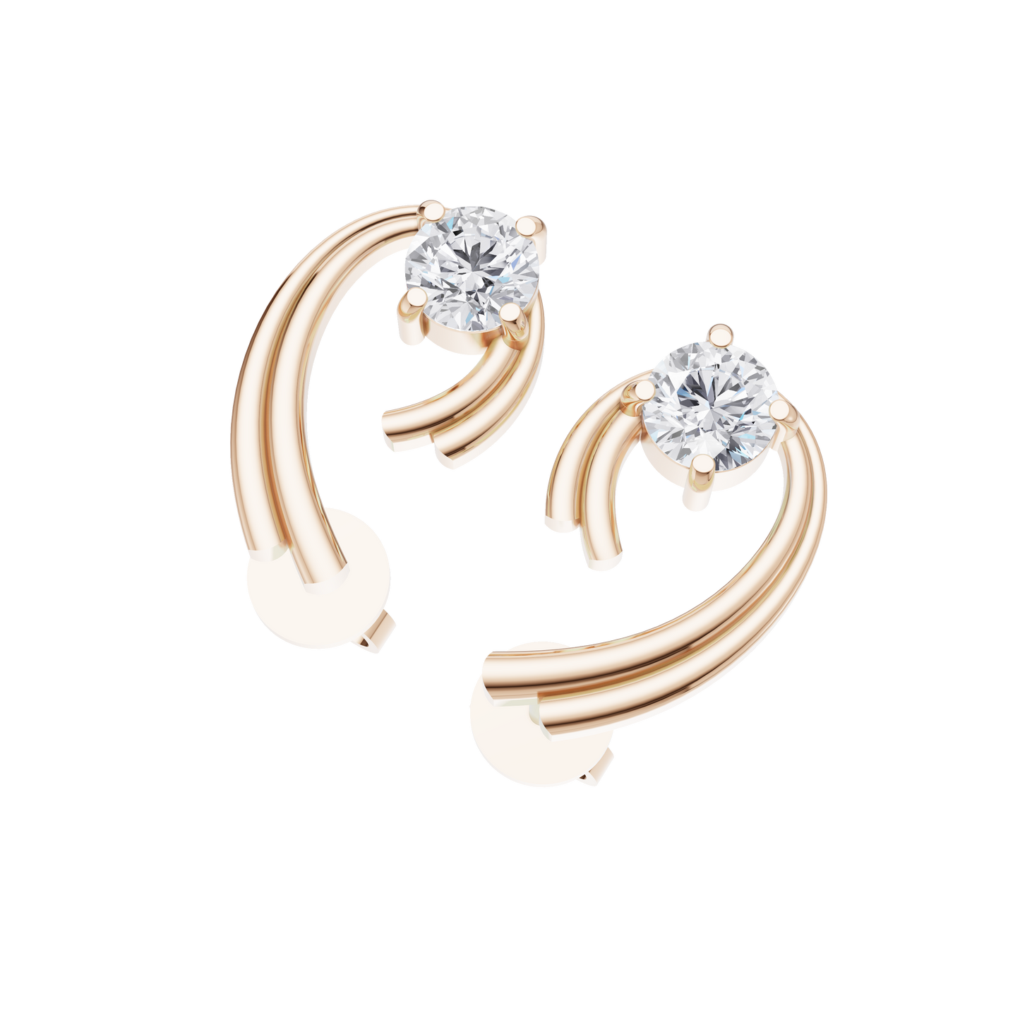 Minimalist Glow Solitaire Diamond Earrings