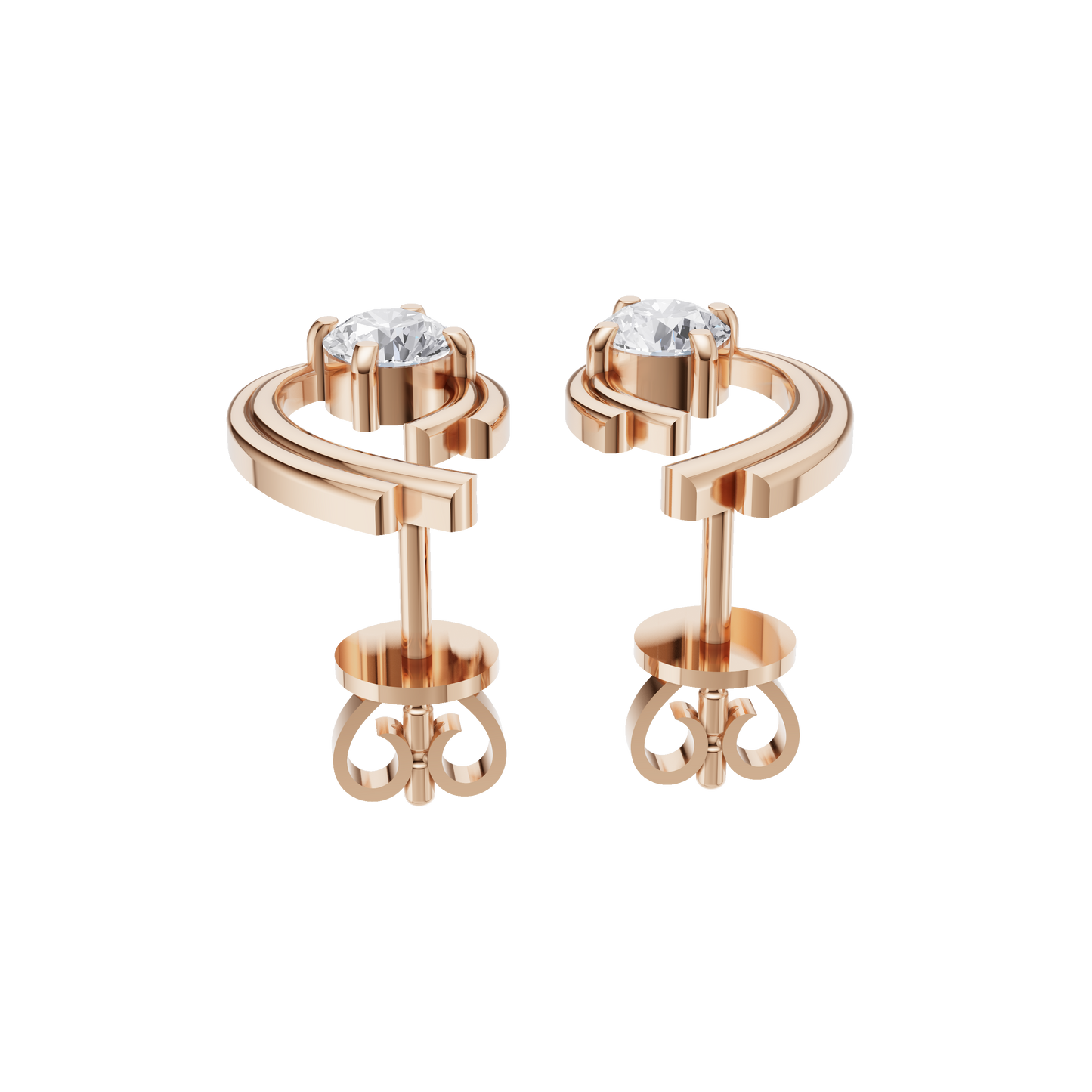 Minimalist Glow Solitaire Diamond Earrings