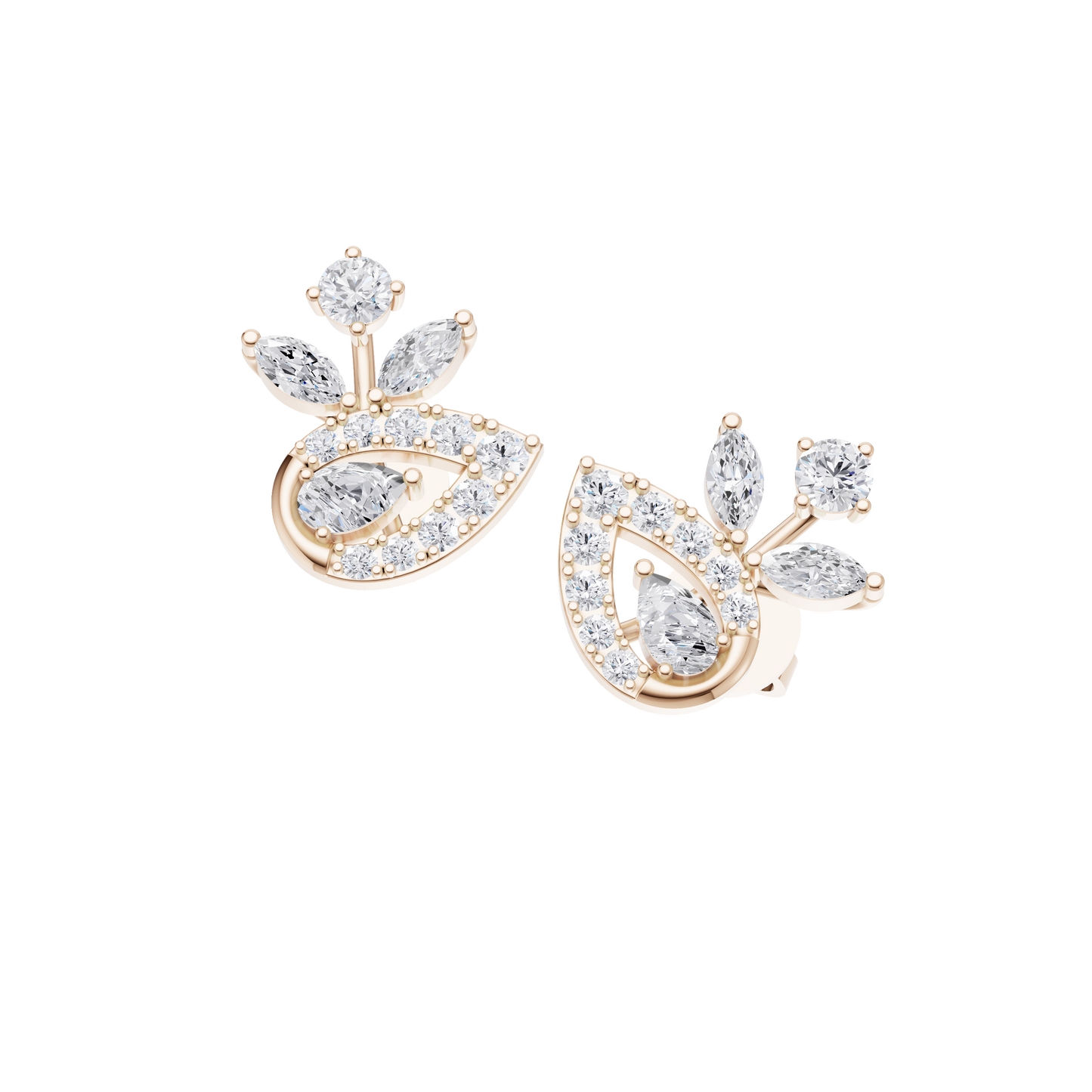 Cascade Petal Diamond Earrings