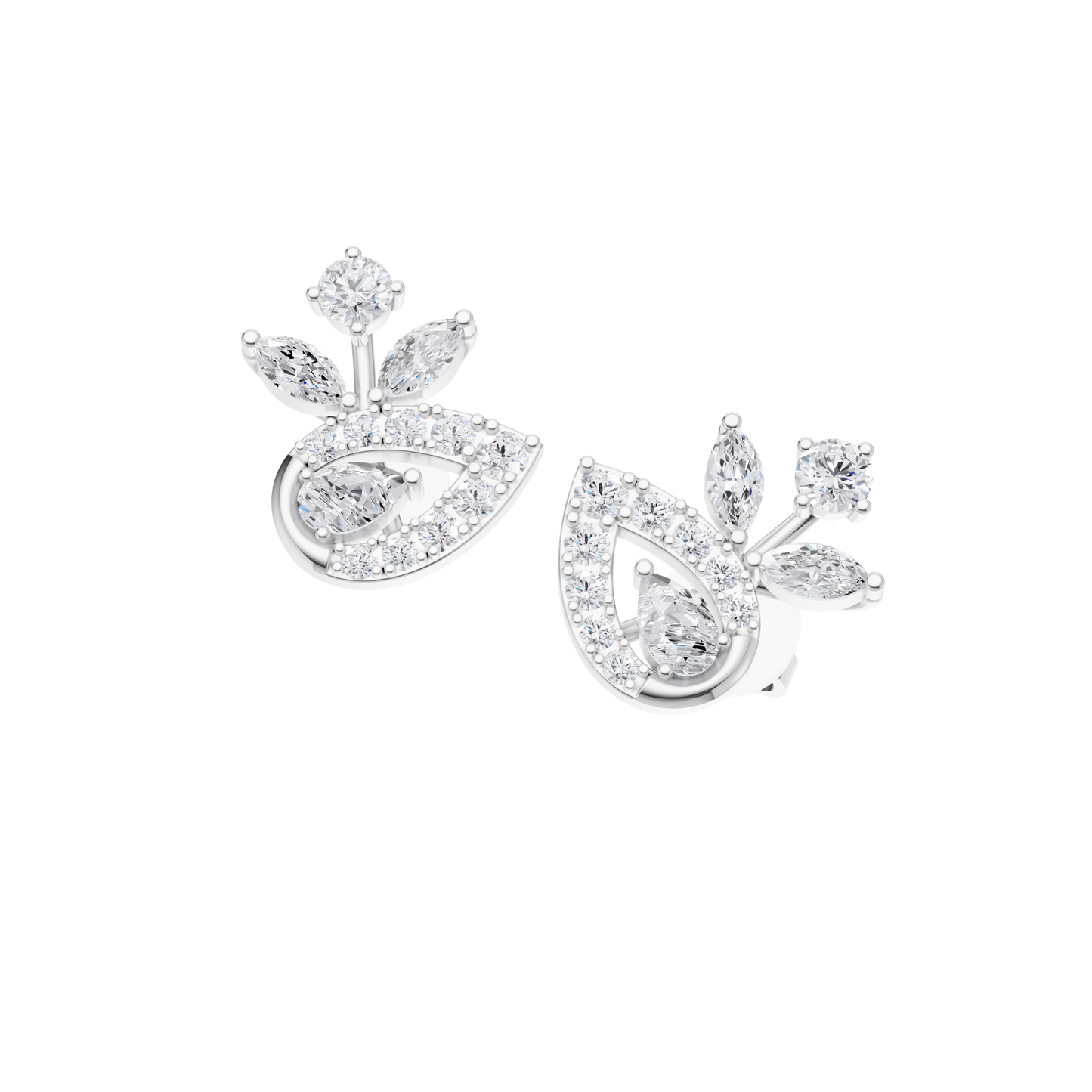 Cascade Petal Diamond Earrings