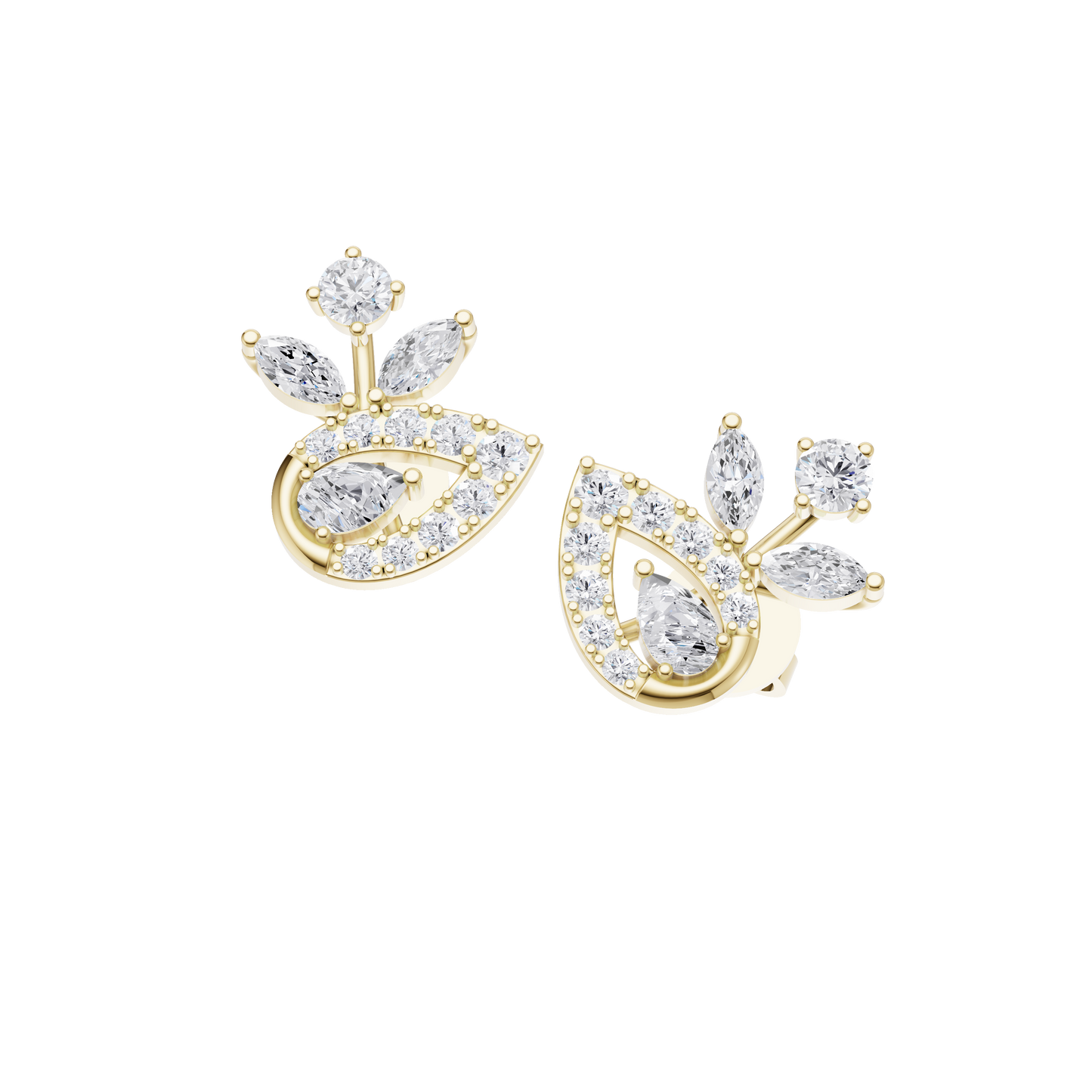 Cascade Petal Diamond Earrings