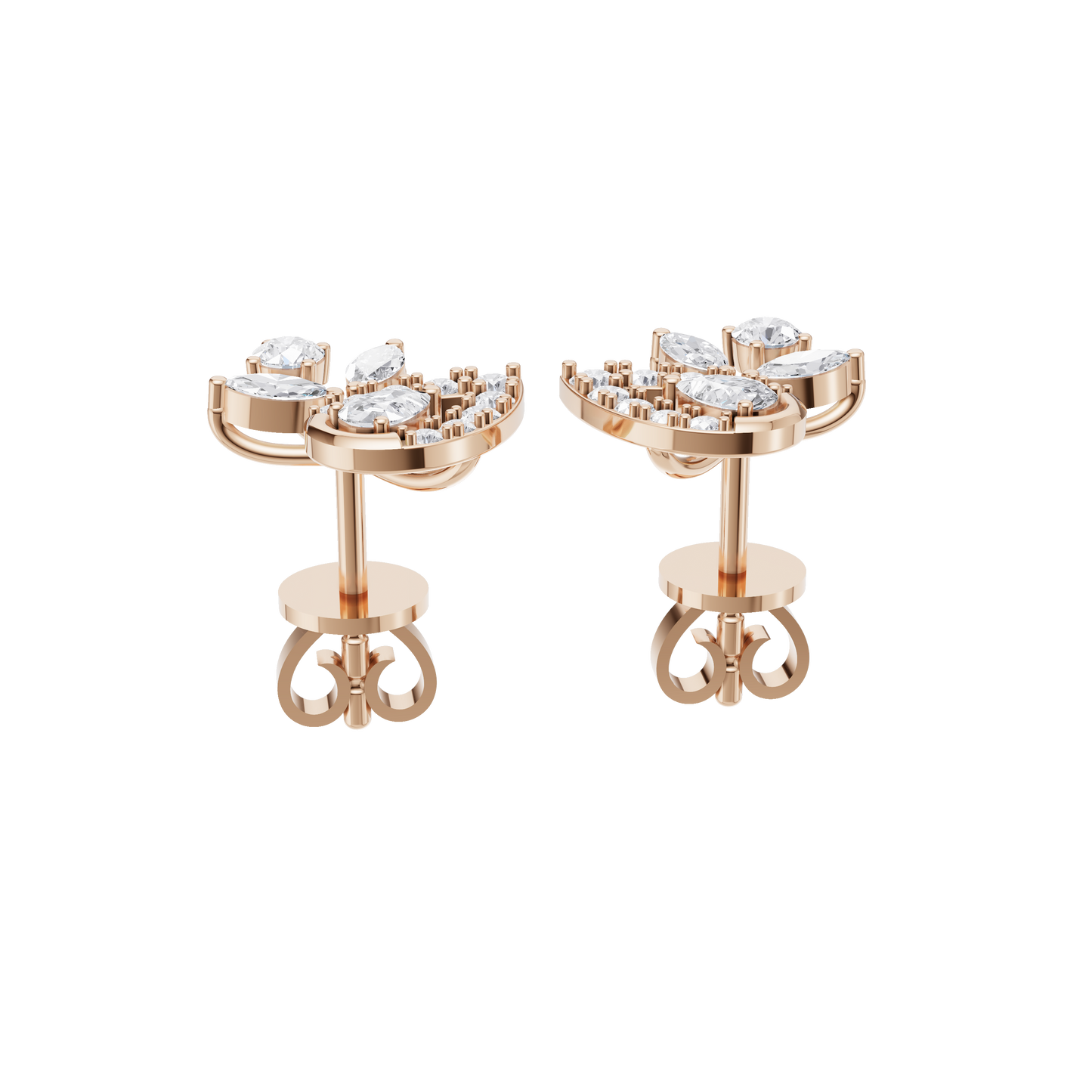 Cascade Petal Diamond Earrings