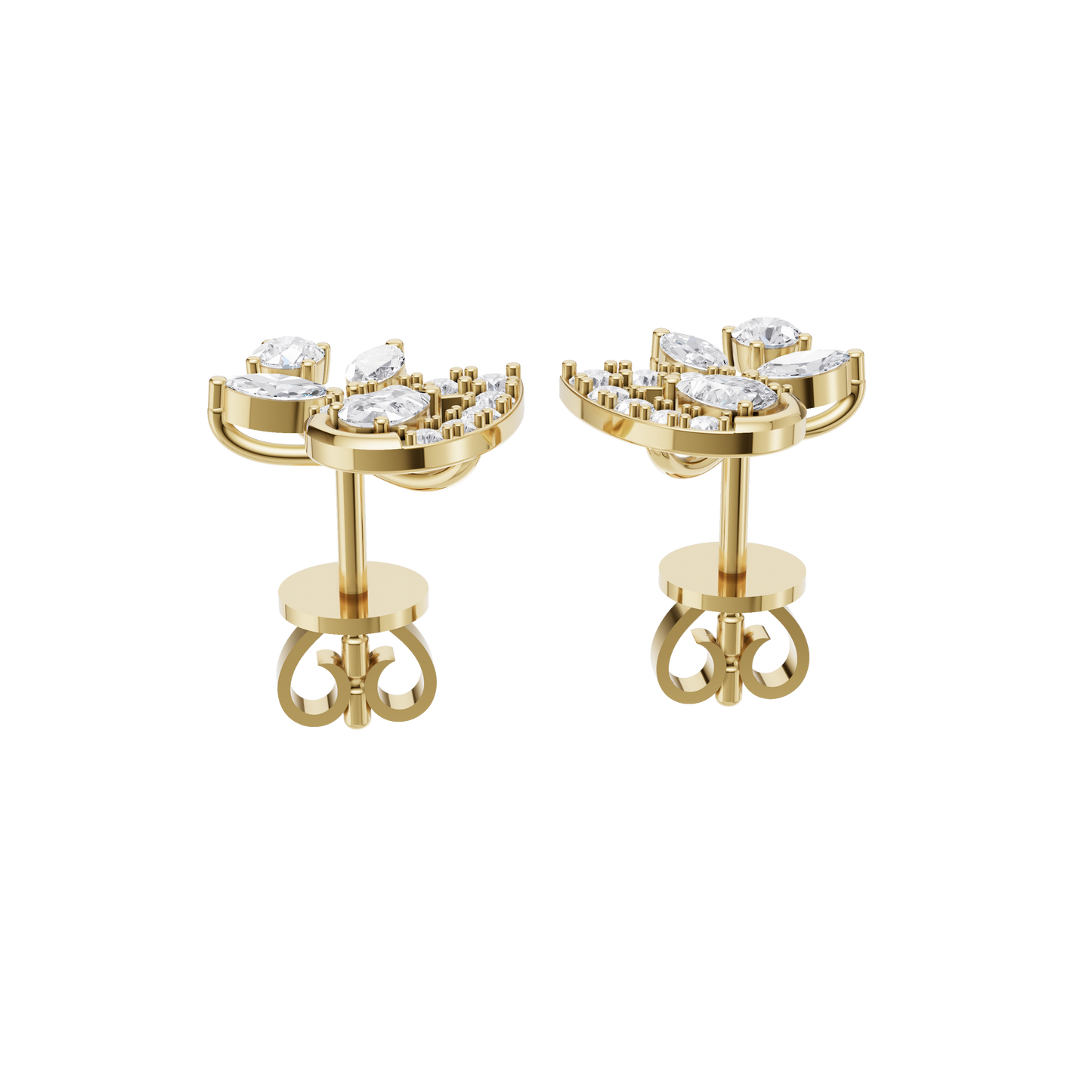 Cascade Petal Diamond Earrings