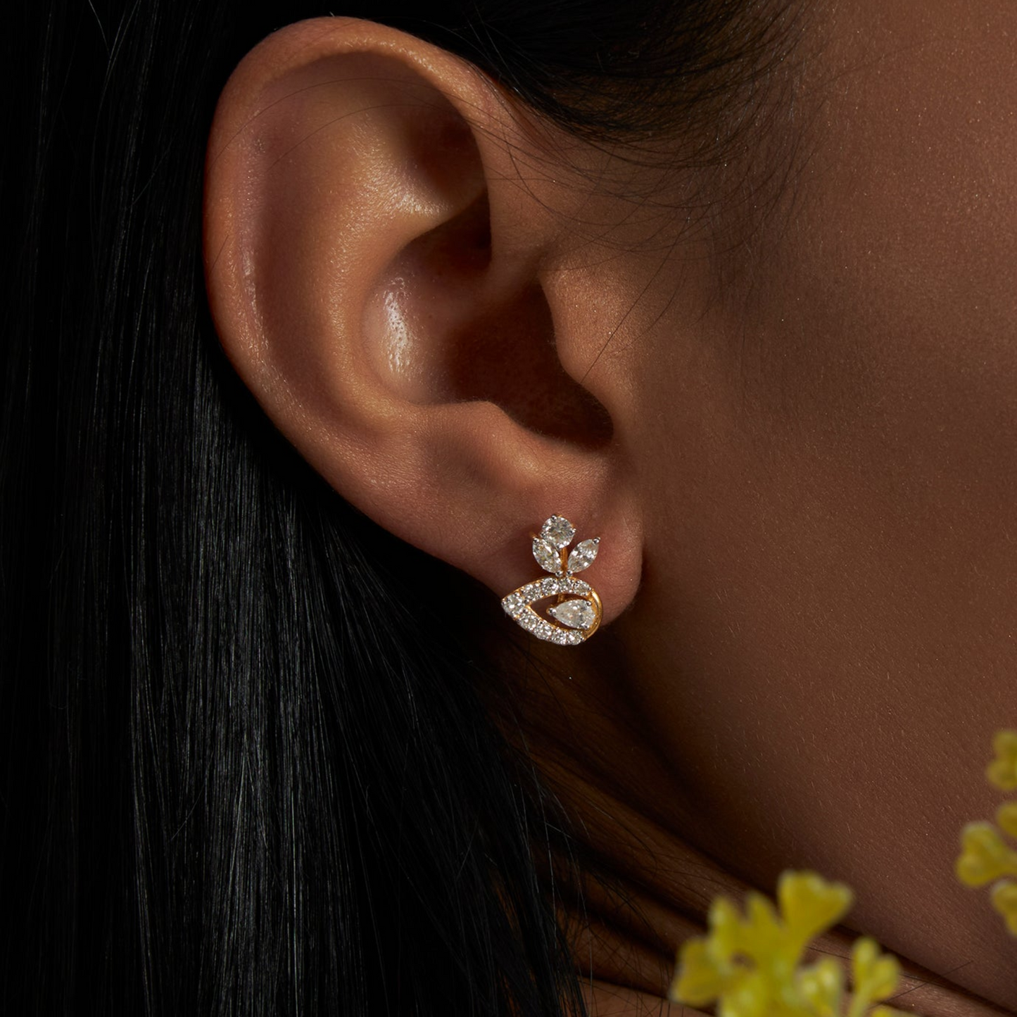 Cascade Petal Diamond Earrings