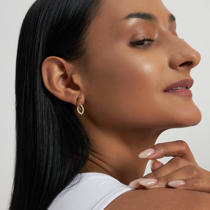 Leafy Luster Diamond Earrings