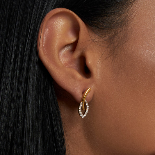 Leafy Luster Diamond Earrings