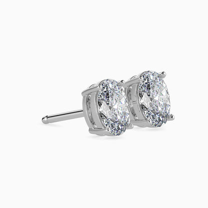 1 Carat Oval Solitaire Studs