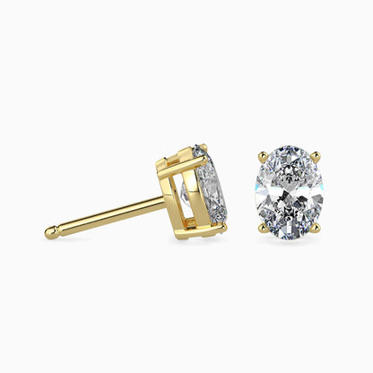 1 Carat Oval Solitaire Studs