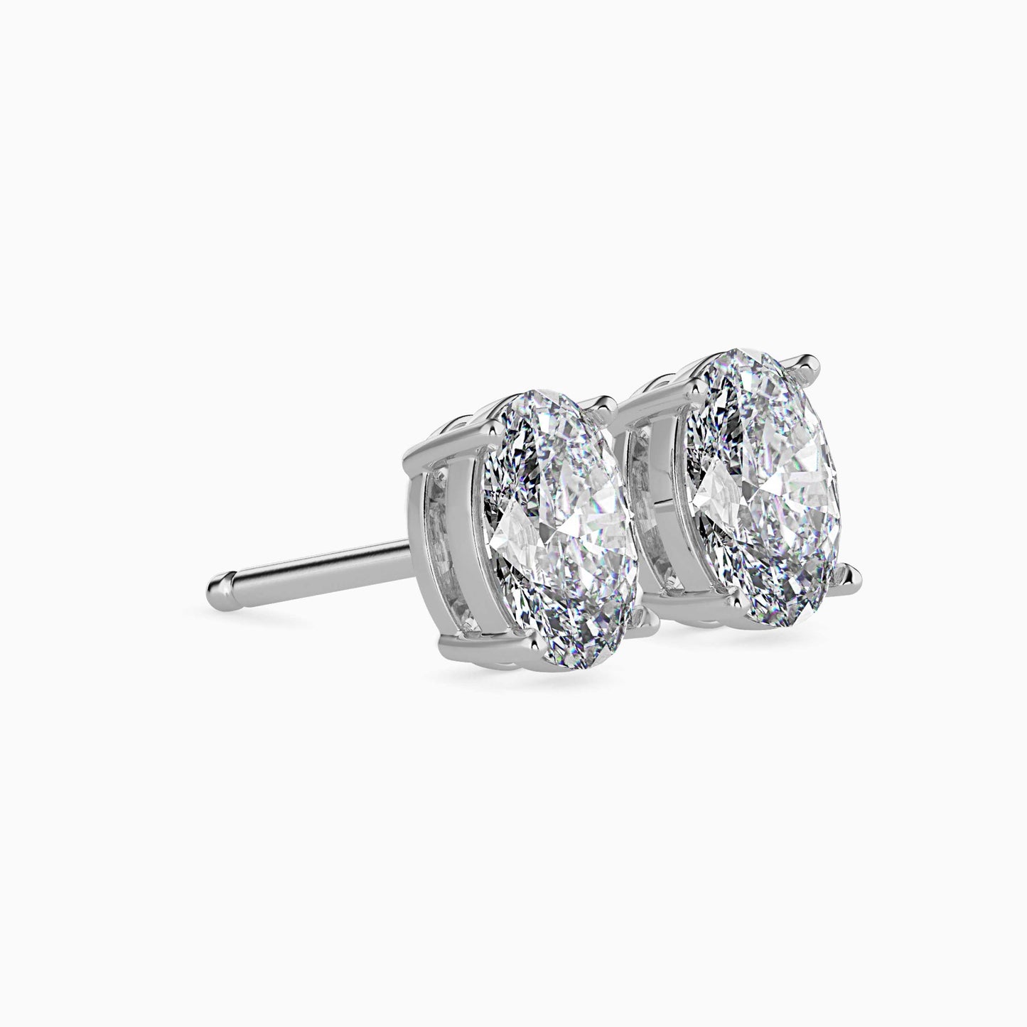50 Cent Oval Solitaire Studs