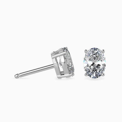50 Cent Oval Solitaire Studs