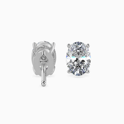 50 Cent Oval Solitaire Studs