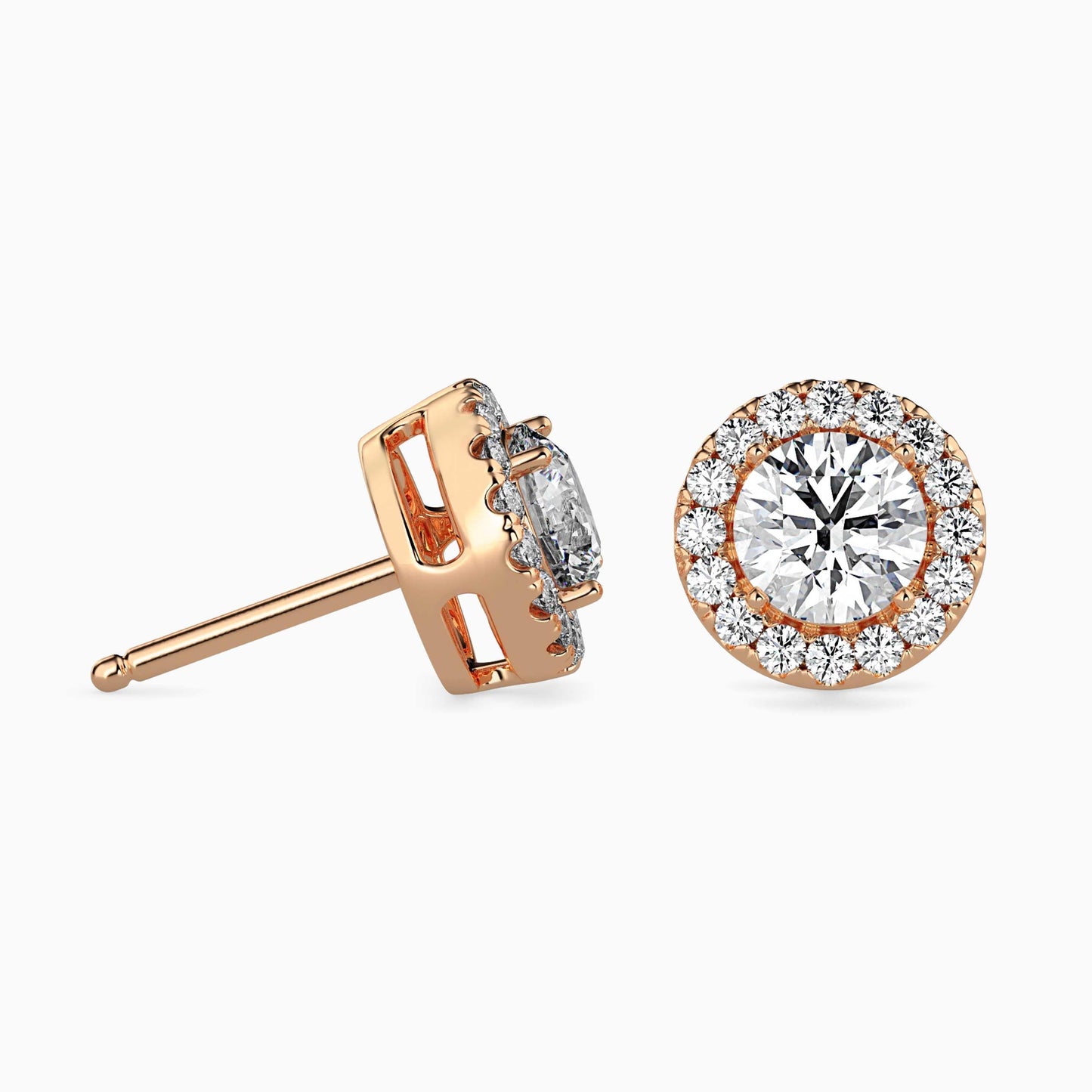 1 Carat Classic Solitaire Studs with Halo