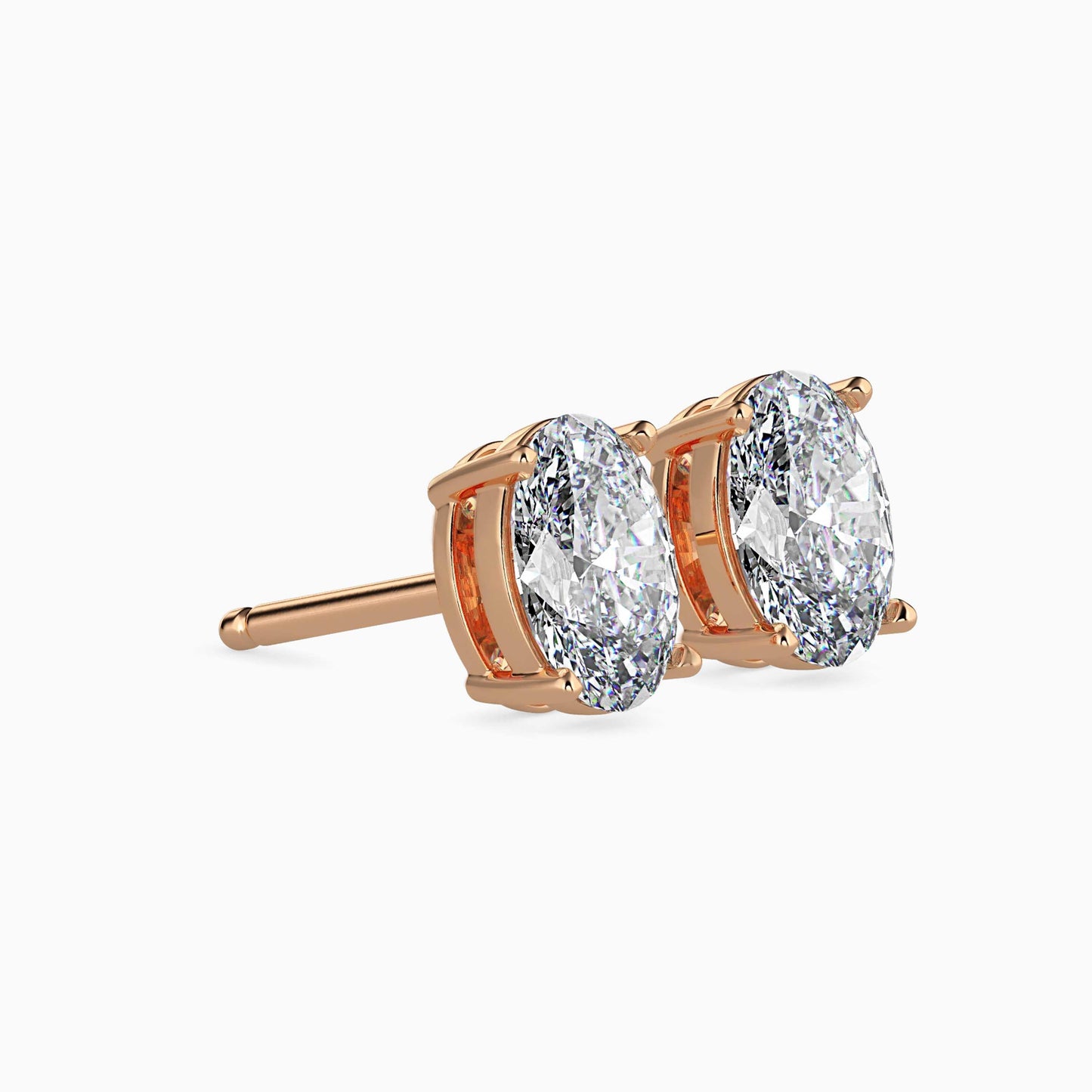50 Cent Oval Solitaire Studs
