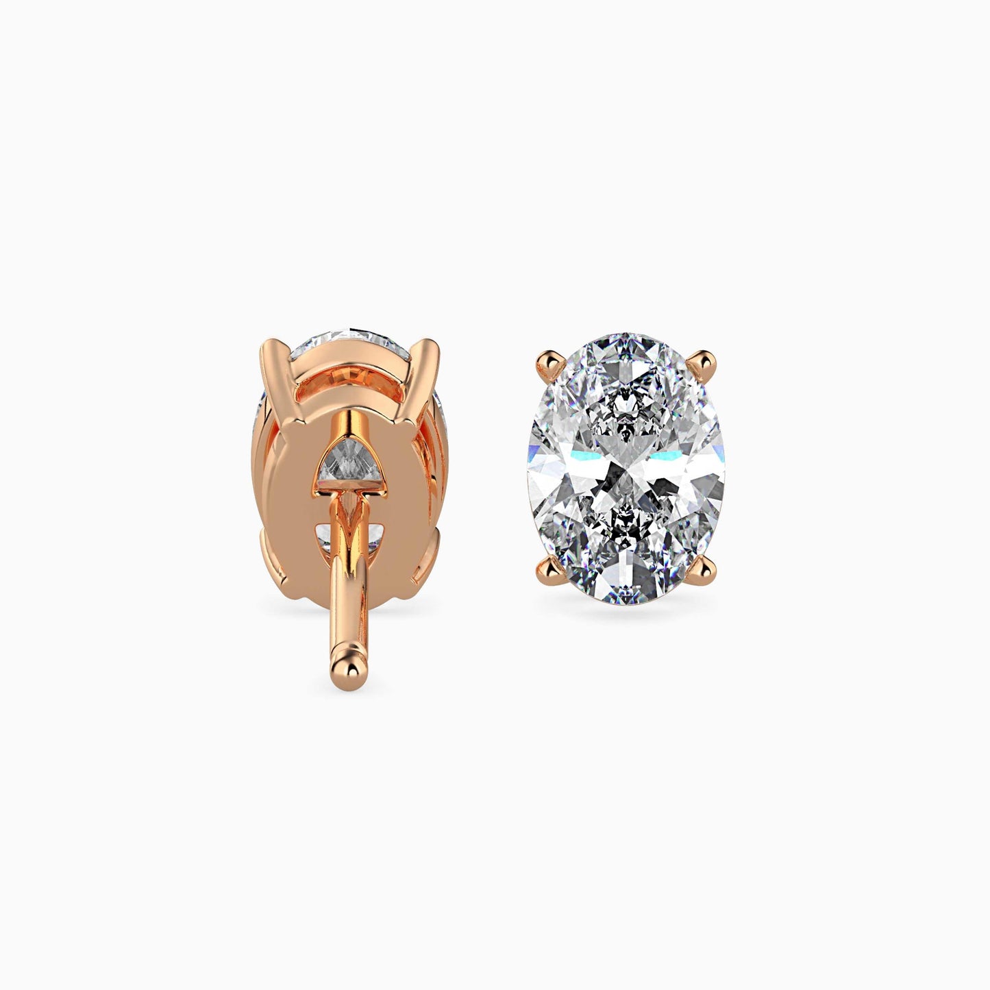 50 Cent Oval Solitaire Studs