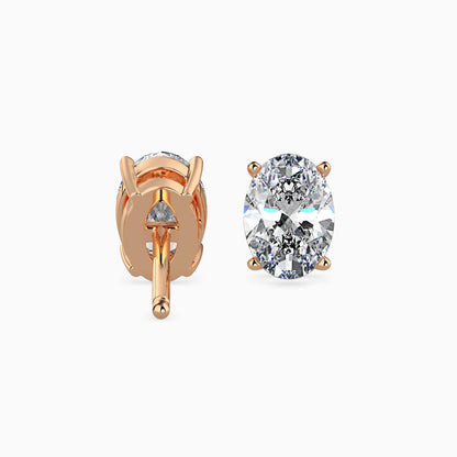 50 Cent Oval Solitaire Studs