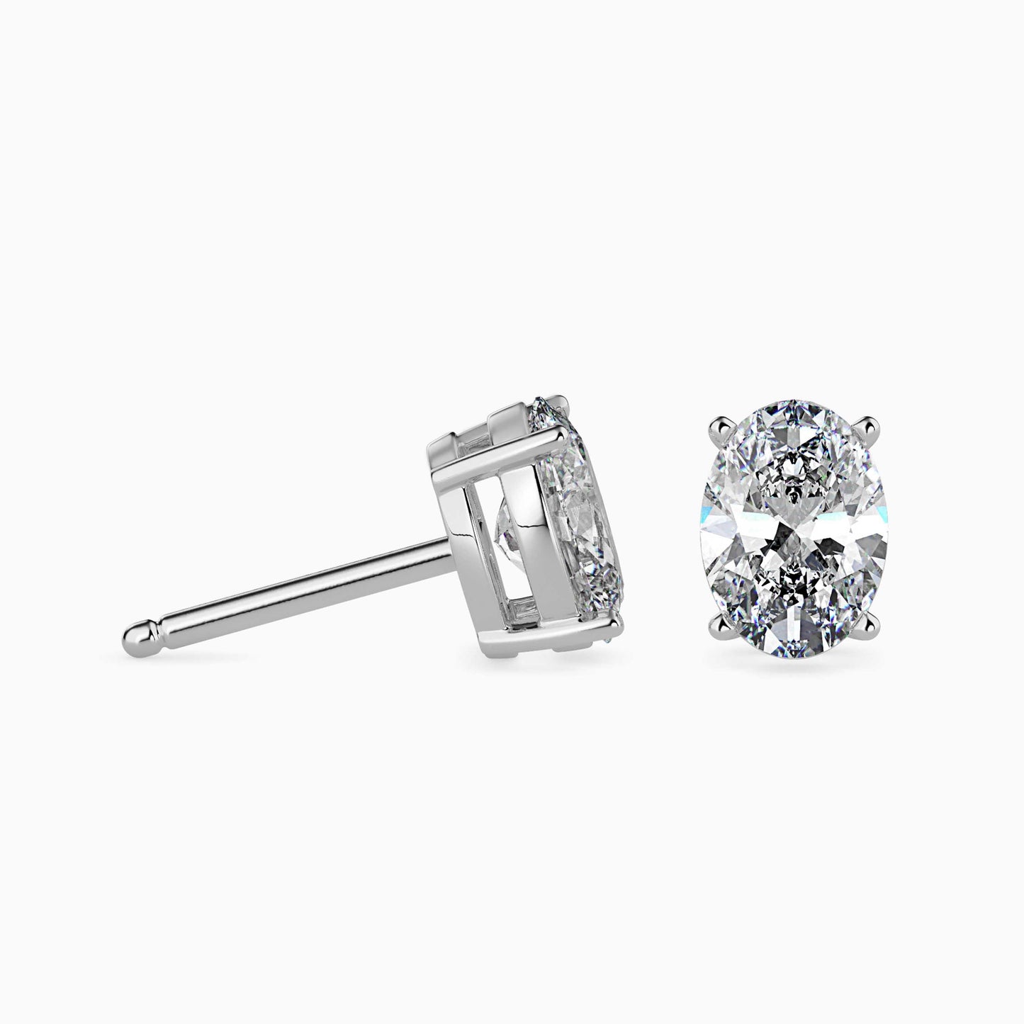 50 Cent Oval Solitaire Studs