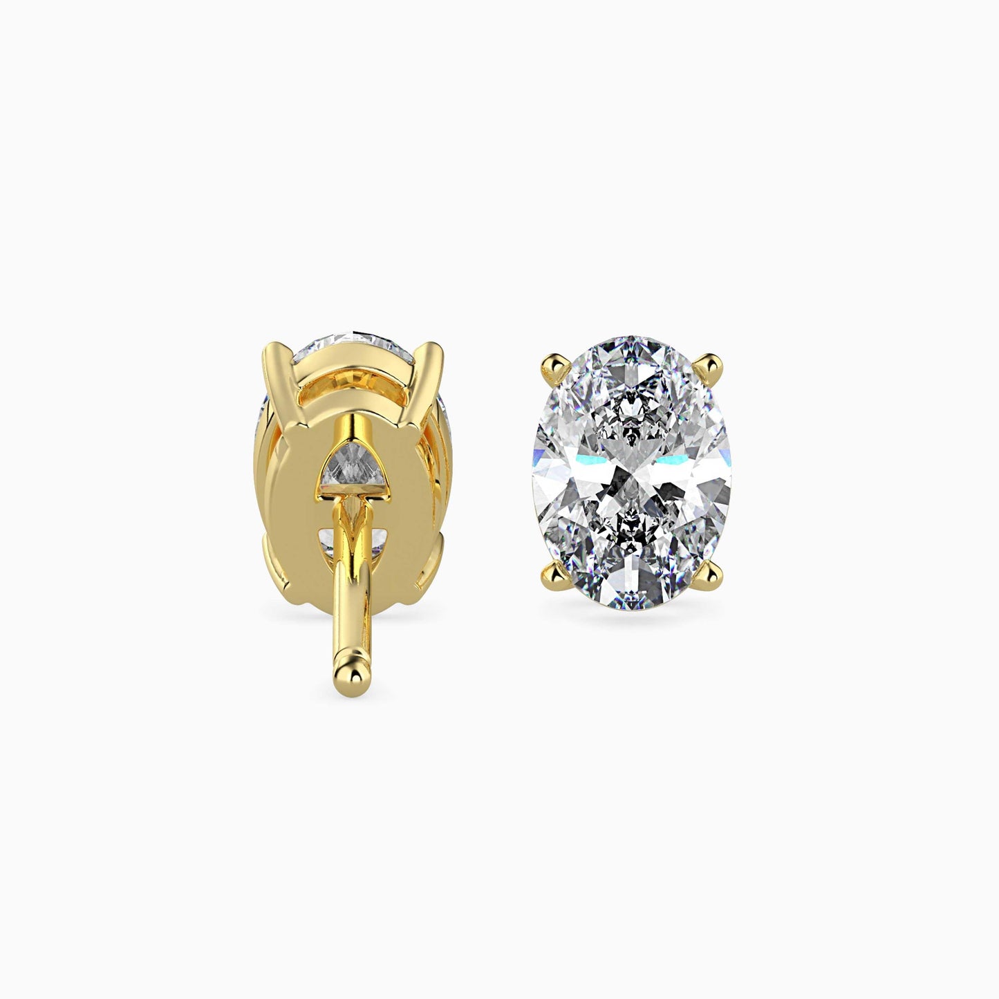 50 Cent Oval Solitaire Studs