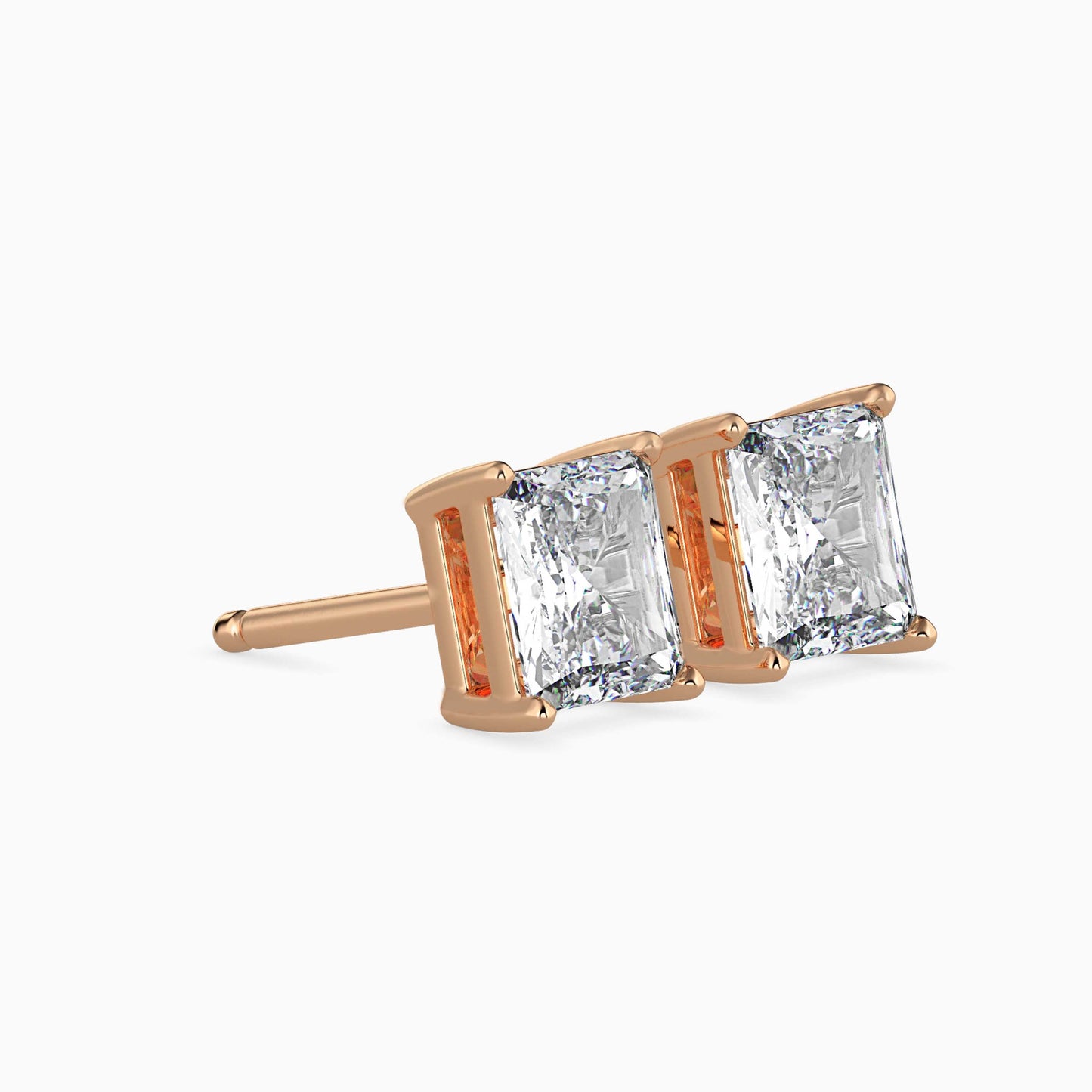 1 Carat Radiant Solitaire Studs