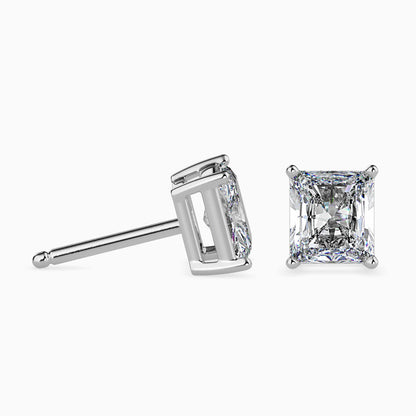 1 Carat Radiant Solitaire Studs