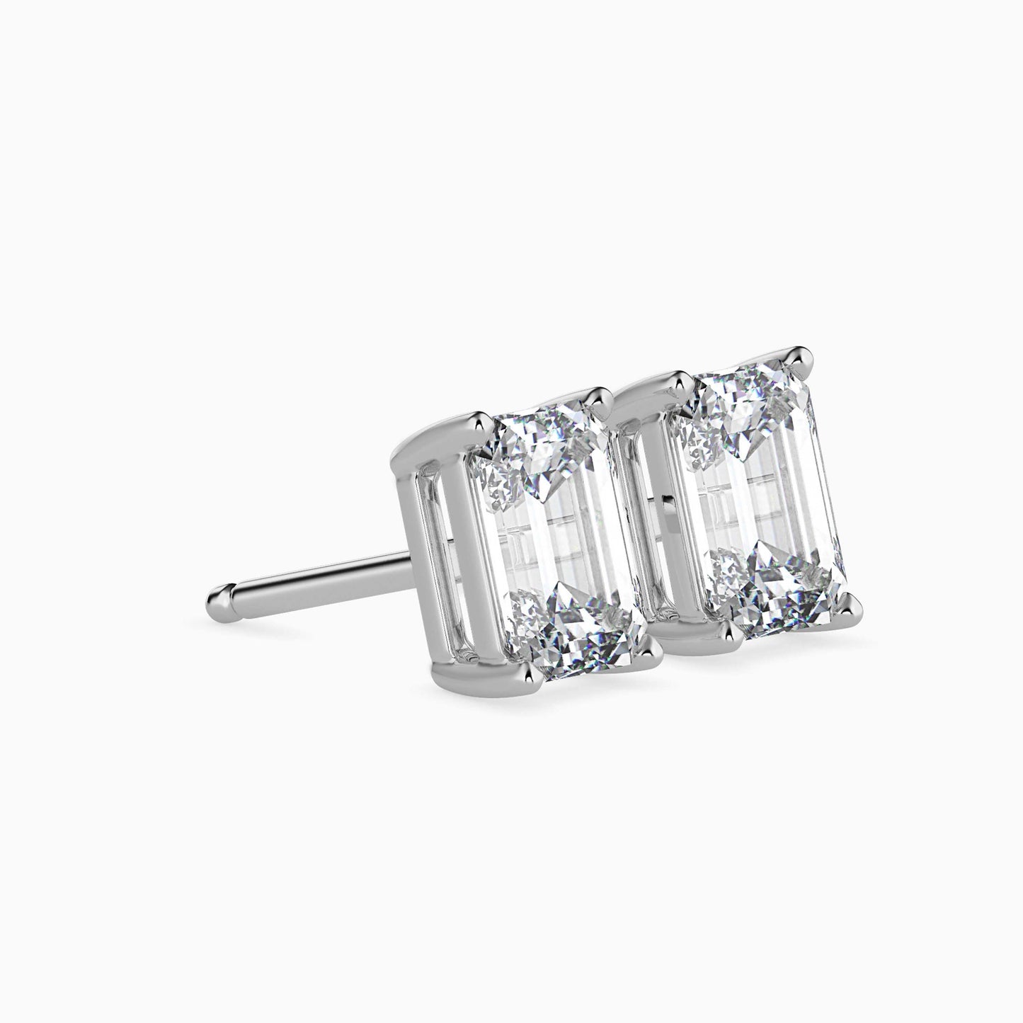 1 Carat Emerald Solitaire Studs