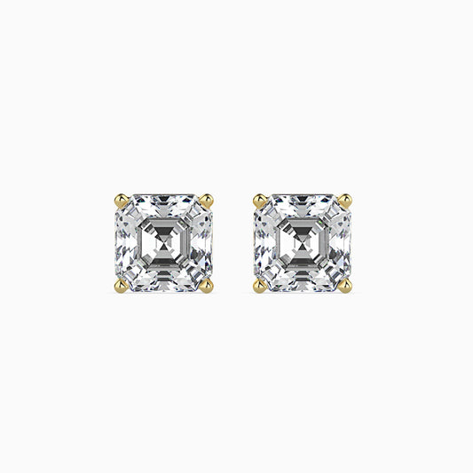 1 Carat Asscher Solitaire Studs