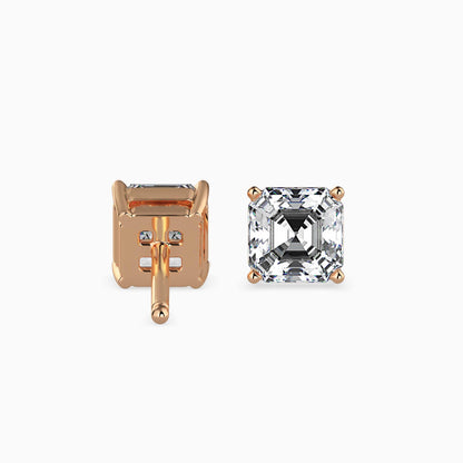 1 Carat Asscher Solitaire Studs
