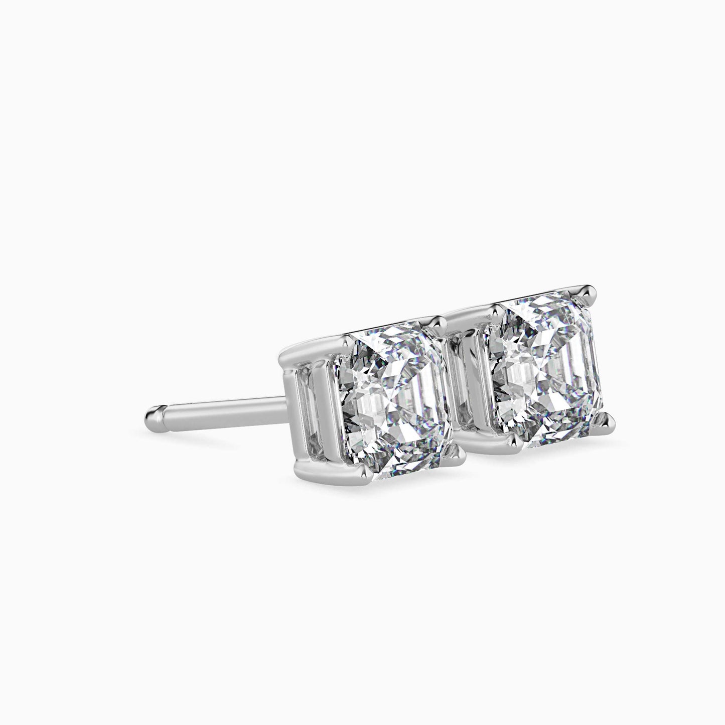 1 Carat Asscher Solitaire Studs
