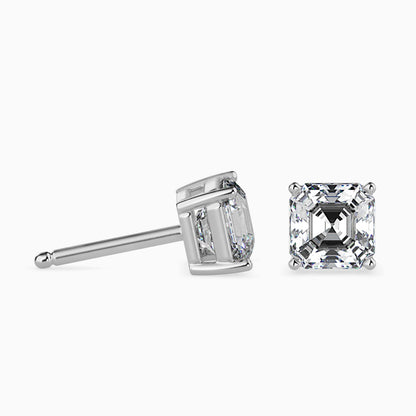 1 Carat Asscher Solitaire Studs