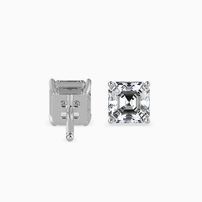 1 Carat Asscher Solitaire Studs