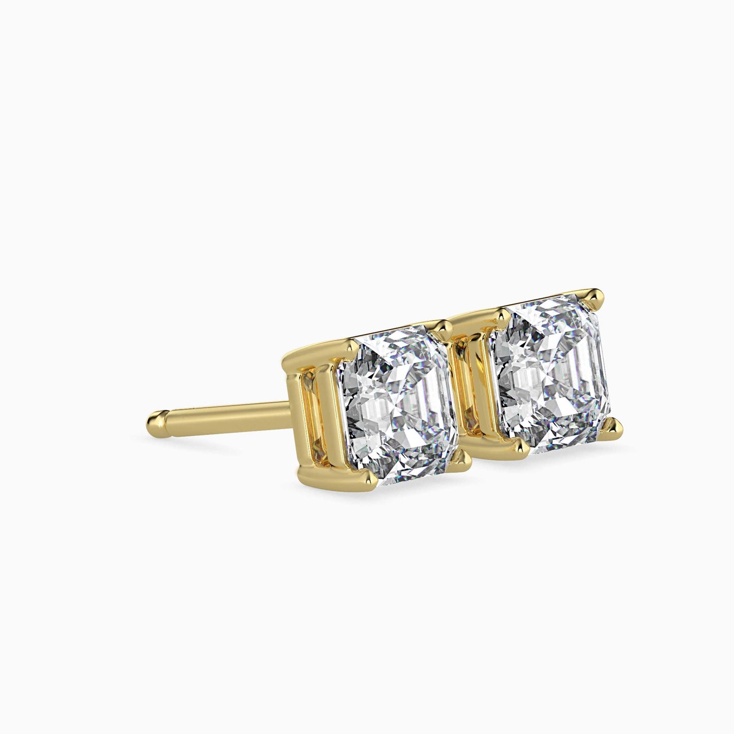 1 Carat Asscher Solitaire Studs