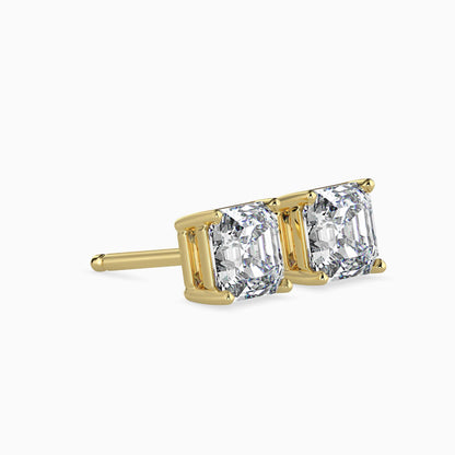 1 Carat Asscher Solitaire Studs