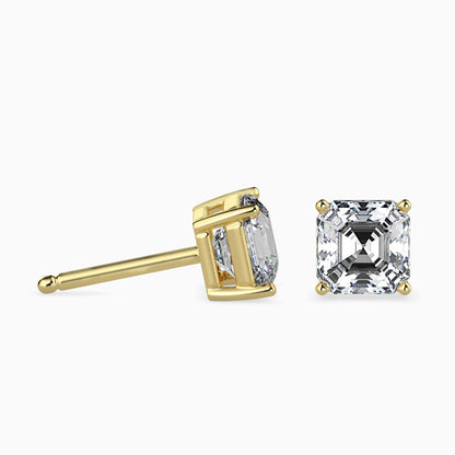 1 Carat Asscher Solitaire Studs
