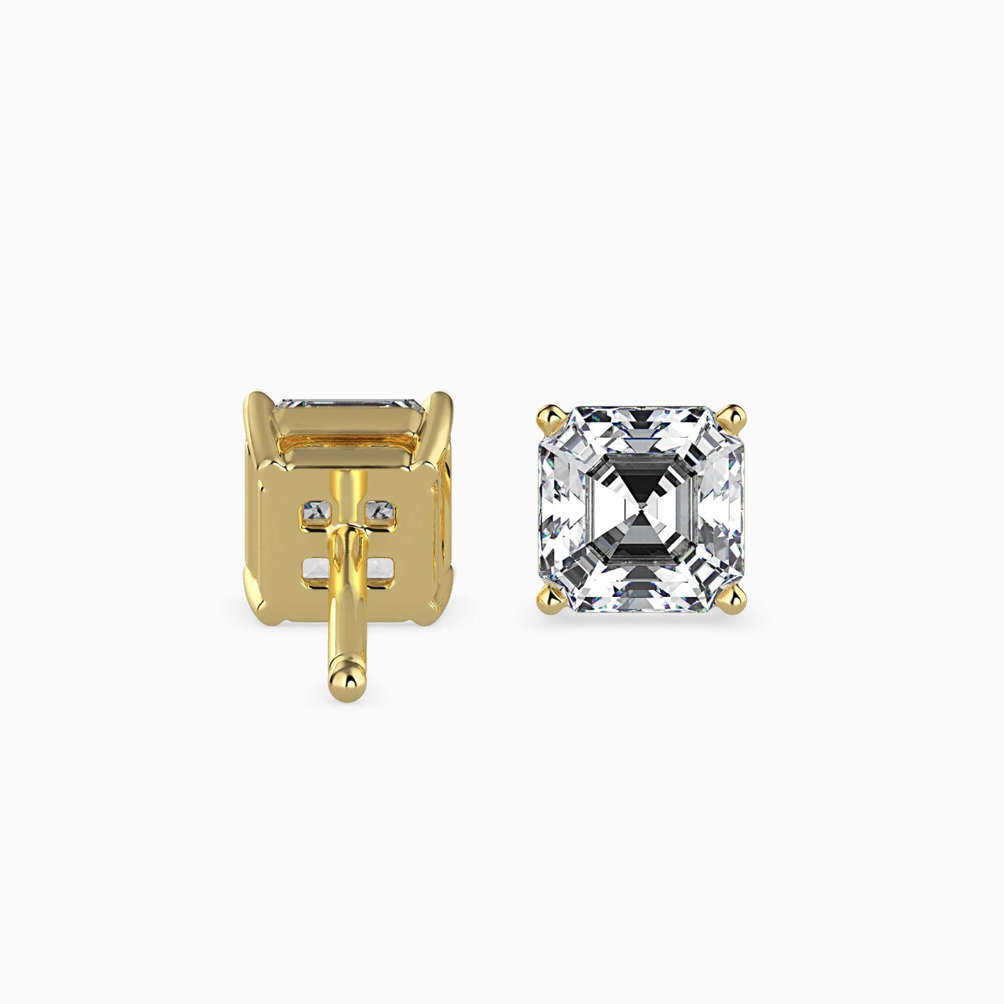1 Carat Asscher Solitaire Studs