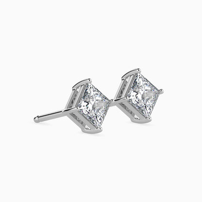 1 Carat Princess Solitaire Studs
