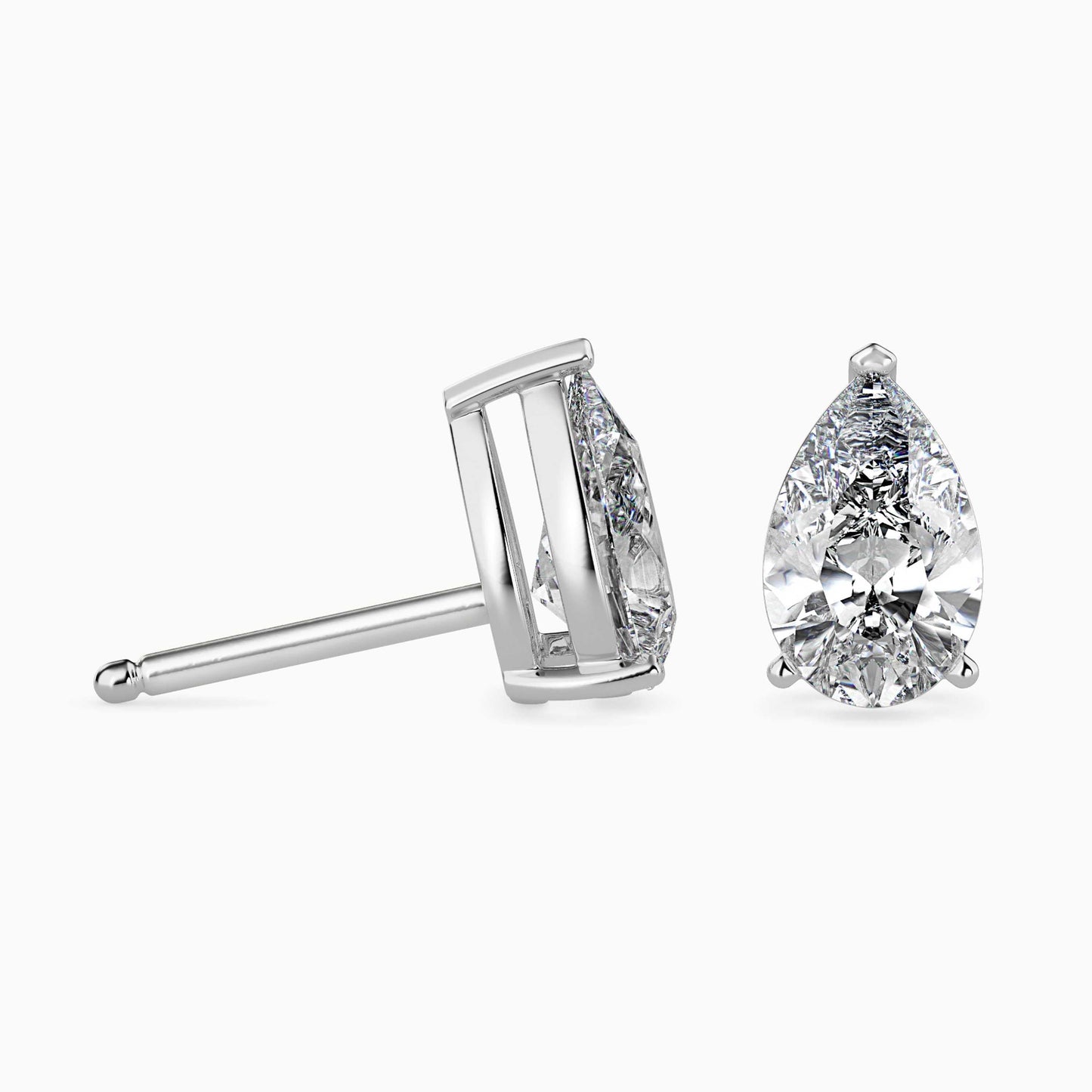 1 Carat Pear Solitaire Studs