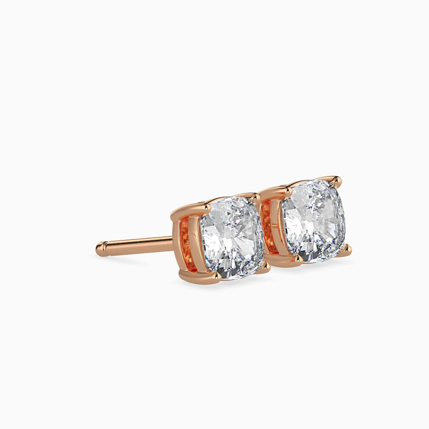 1 Carat Cushion Solitaire Studs