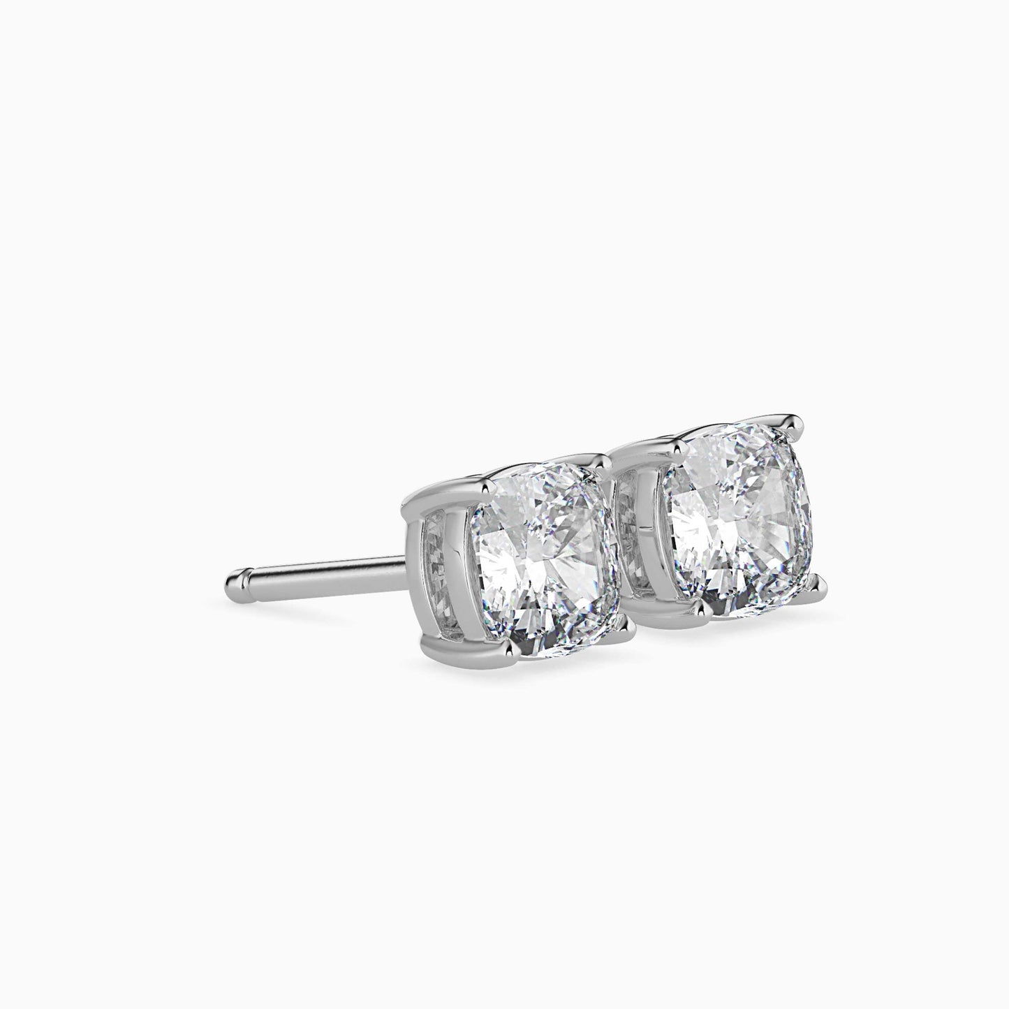 1 Carat Cushion Solitaire Studs