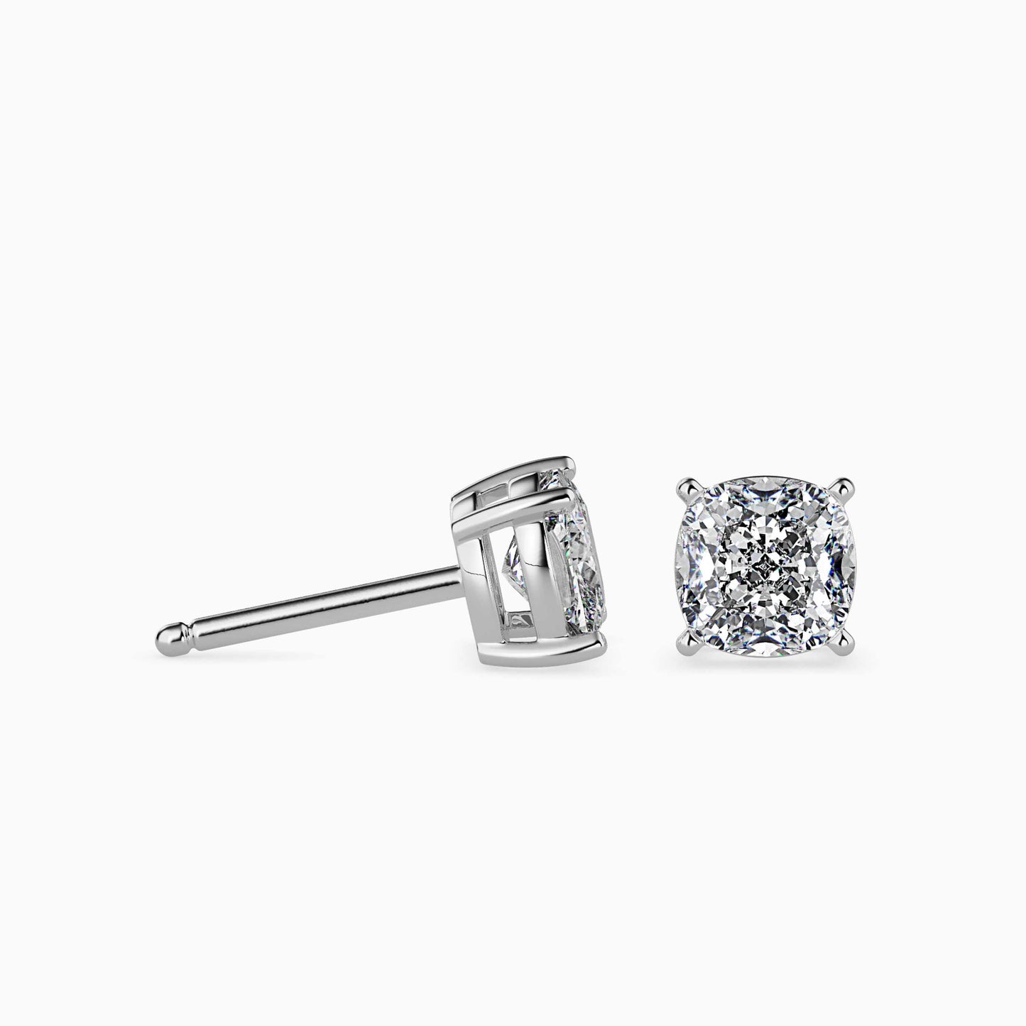 1 Carat Cushion Solitaire Studs