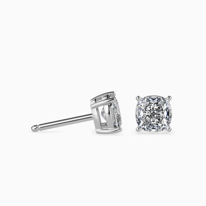 1 Carat Cushion Solitaire Studs