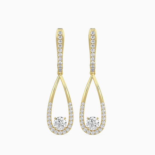Opulent Hanging Solitaire Earrings