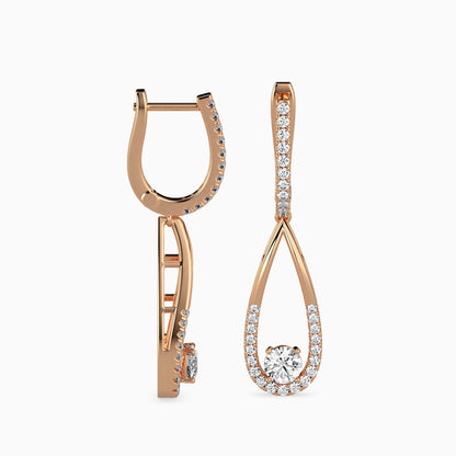 Opulent Hanging Solitaire Earrings