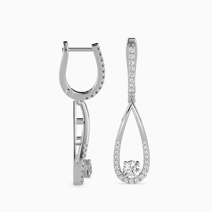 Opulent Hanging Solitaire Earrings