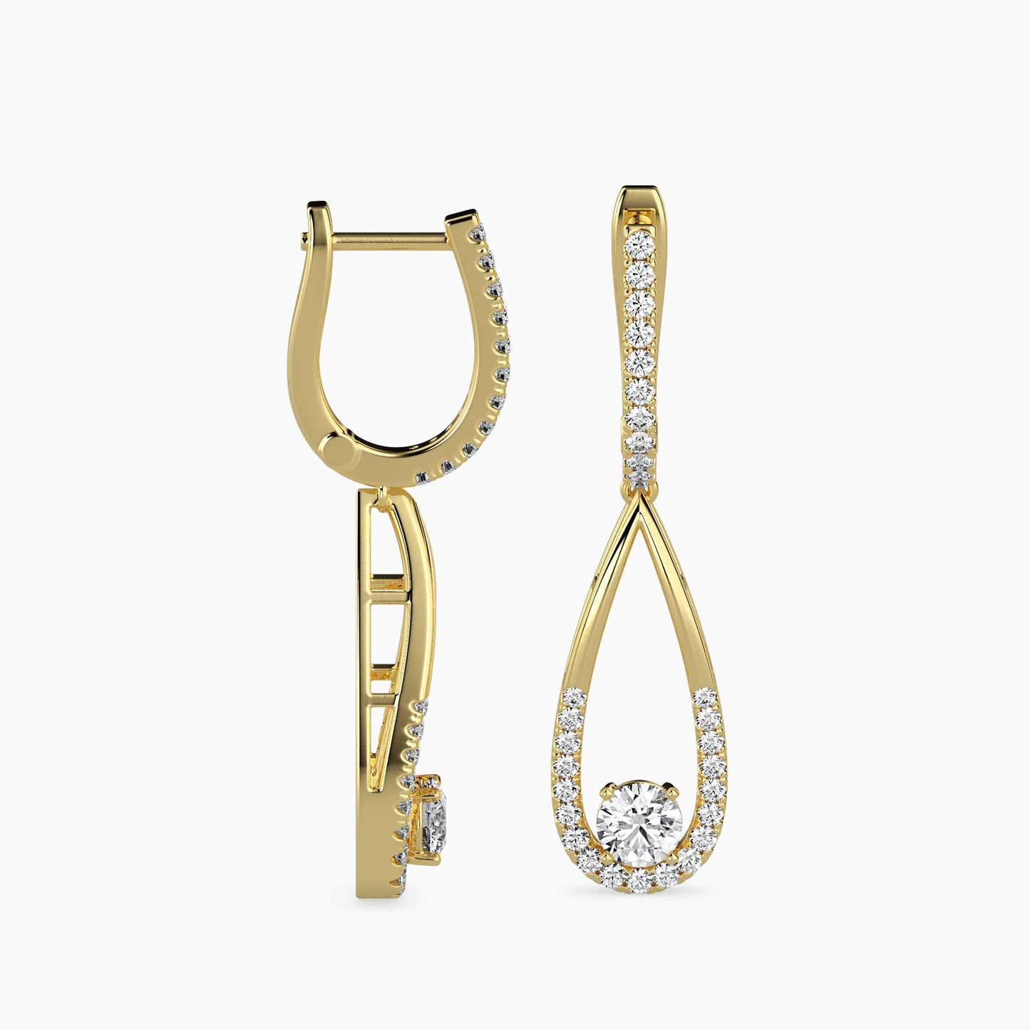 Opulent Hanging Solitaire Earrings